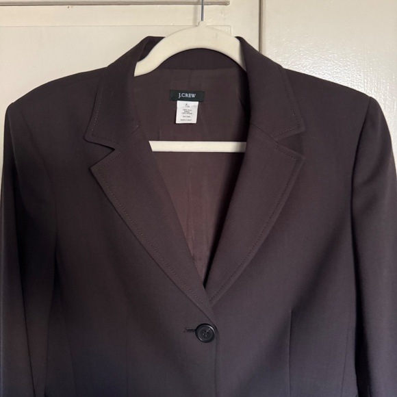 J. Crew Brown 100% Wool Blazer 2 button Size 10 Tall Corpcore Career - Picture 4 of 11